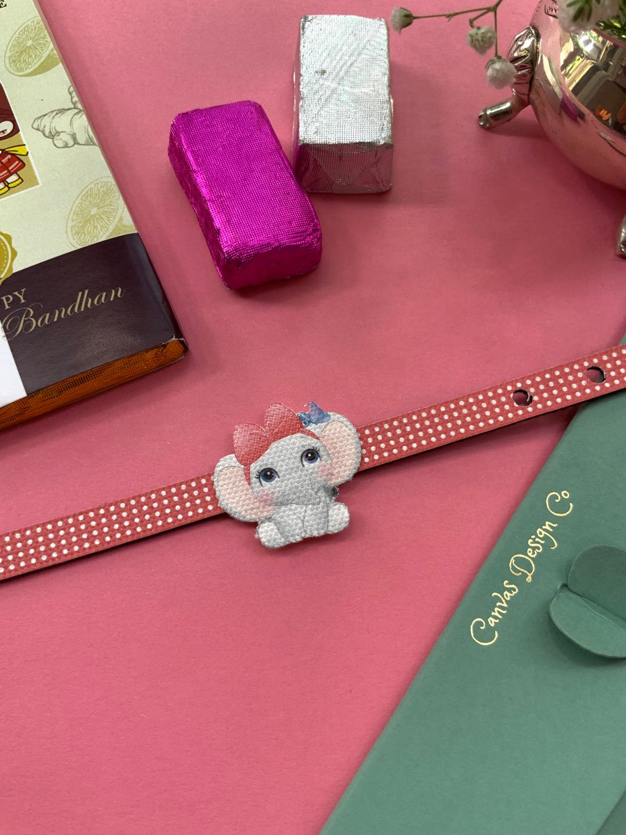 Baby Elephant with Polka Dots Rakhi Band