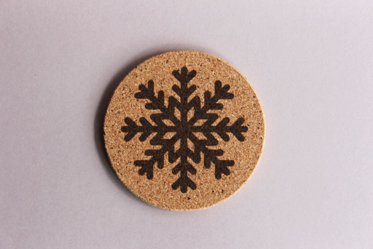 Snowflake Cork Coasters (Set of 6)