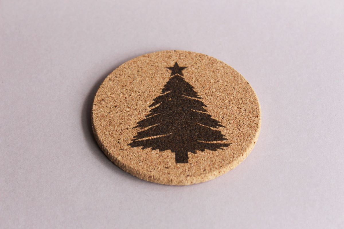 Christmas Tree Cork Coasters (Set of 6)