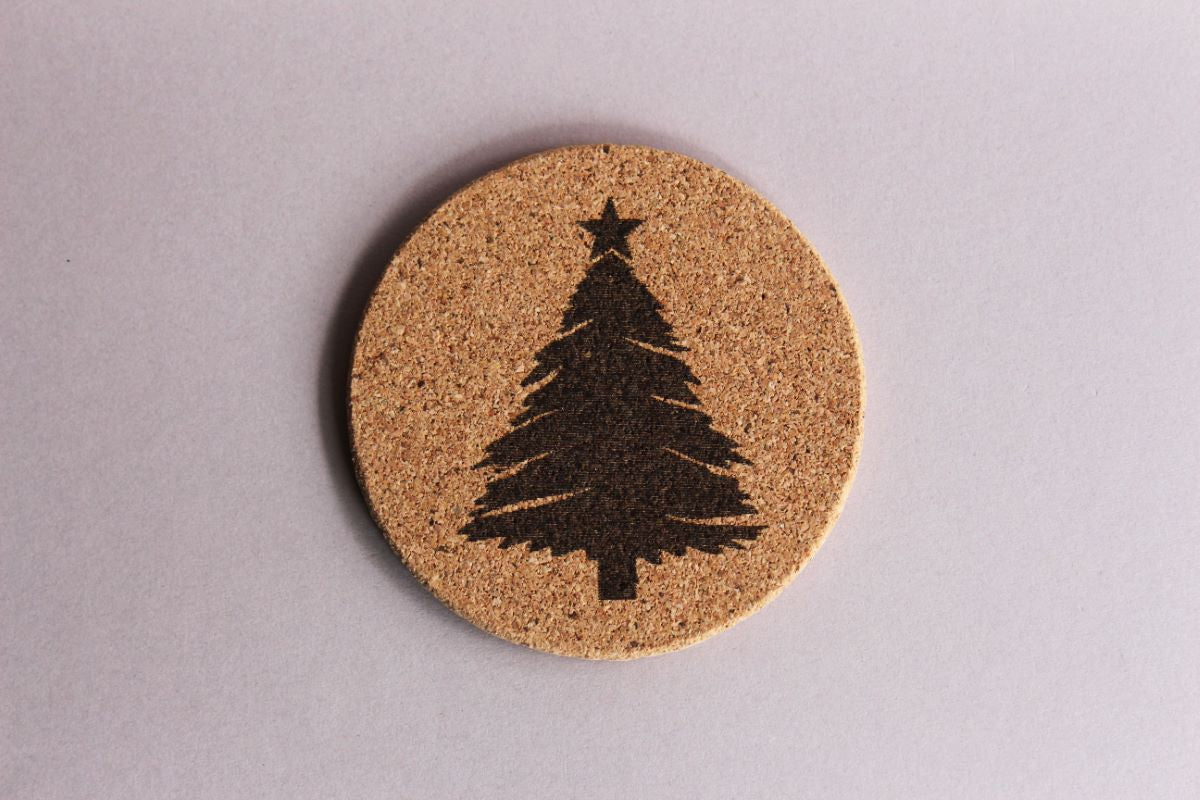 Christmas Tree Cork Coasters (Set of 6)