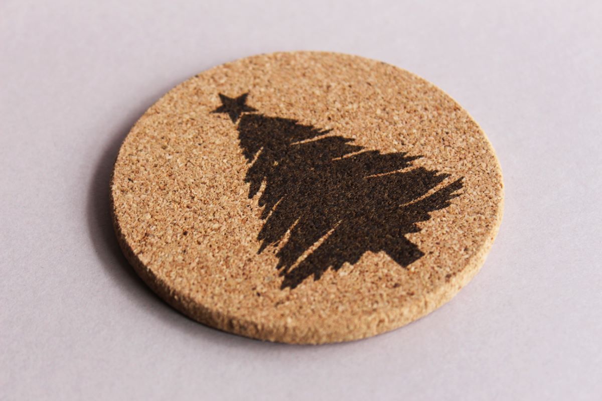 Christmas Tree Cork Coasters (Set of 6)