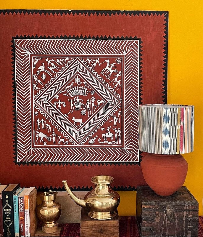 Multicolour Ikat Drum Lampshade (Large)