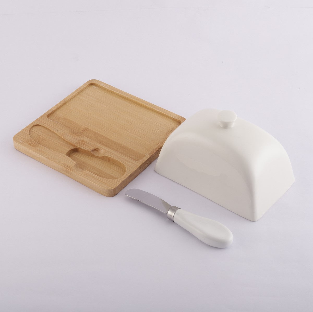 Nordic Style Butter Box with Cover, Base & Knife
