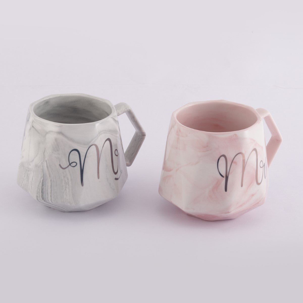 Marble Mr & Mrs Couple Mugs (Set of 2)