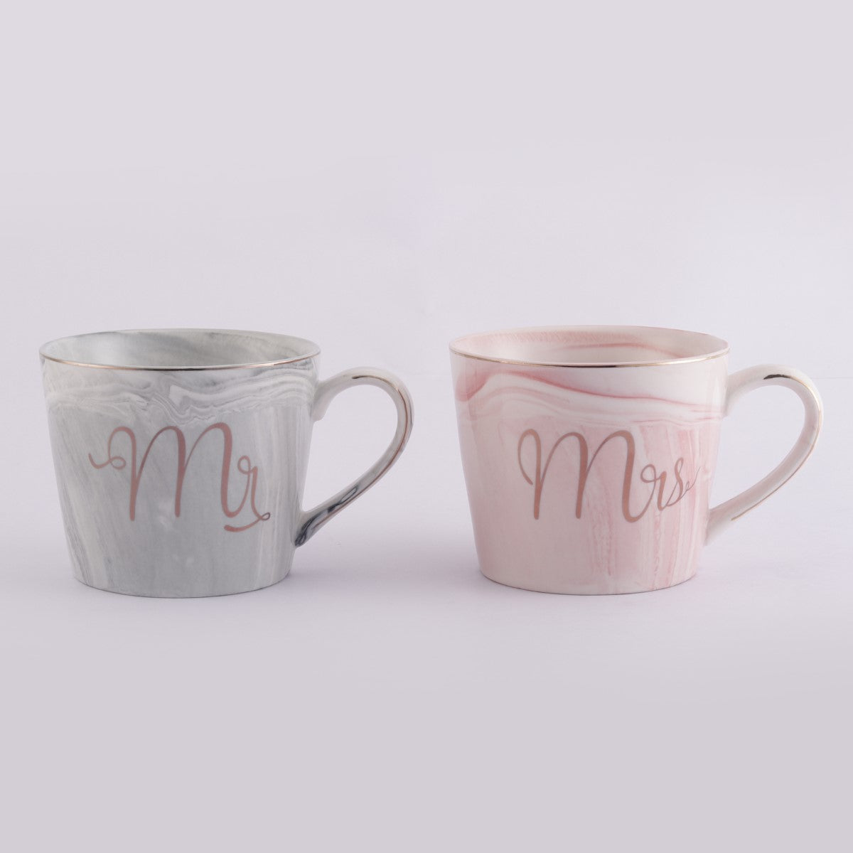 Mr & Mrs Grey & Pink Mugs (Set of 2)