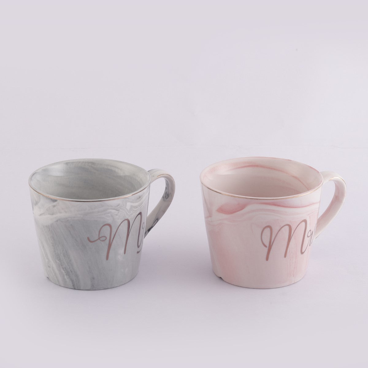 Mr & Mrs Grey & Pink Mugs (Set of 2)