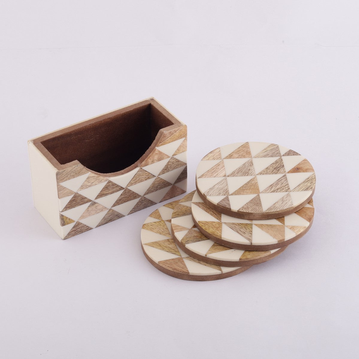 Wooden Trine Coaster- Set Of 4