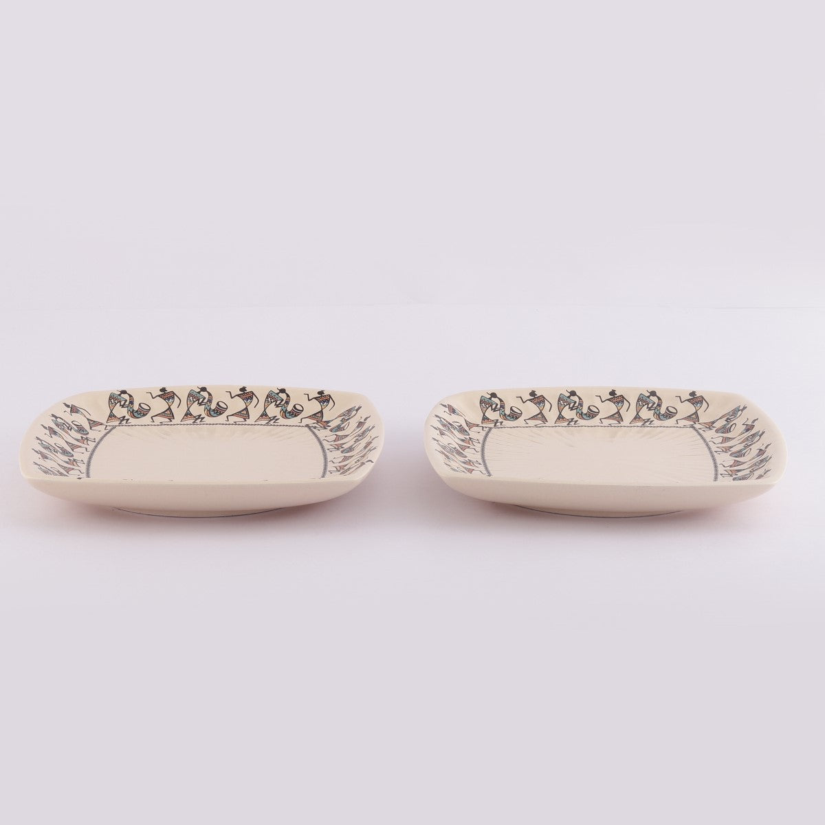 Tribal Art Square Dinner Plate (Set of 2)