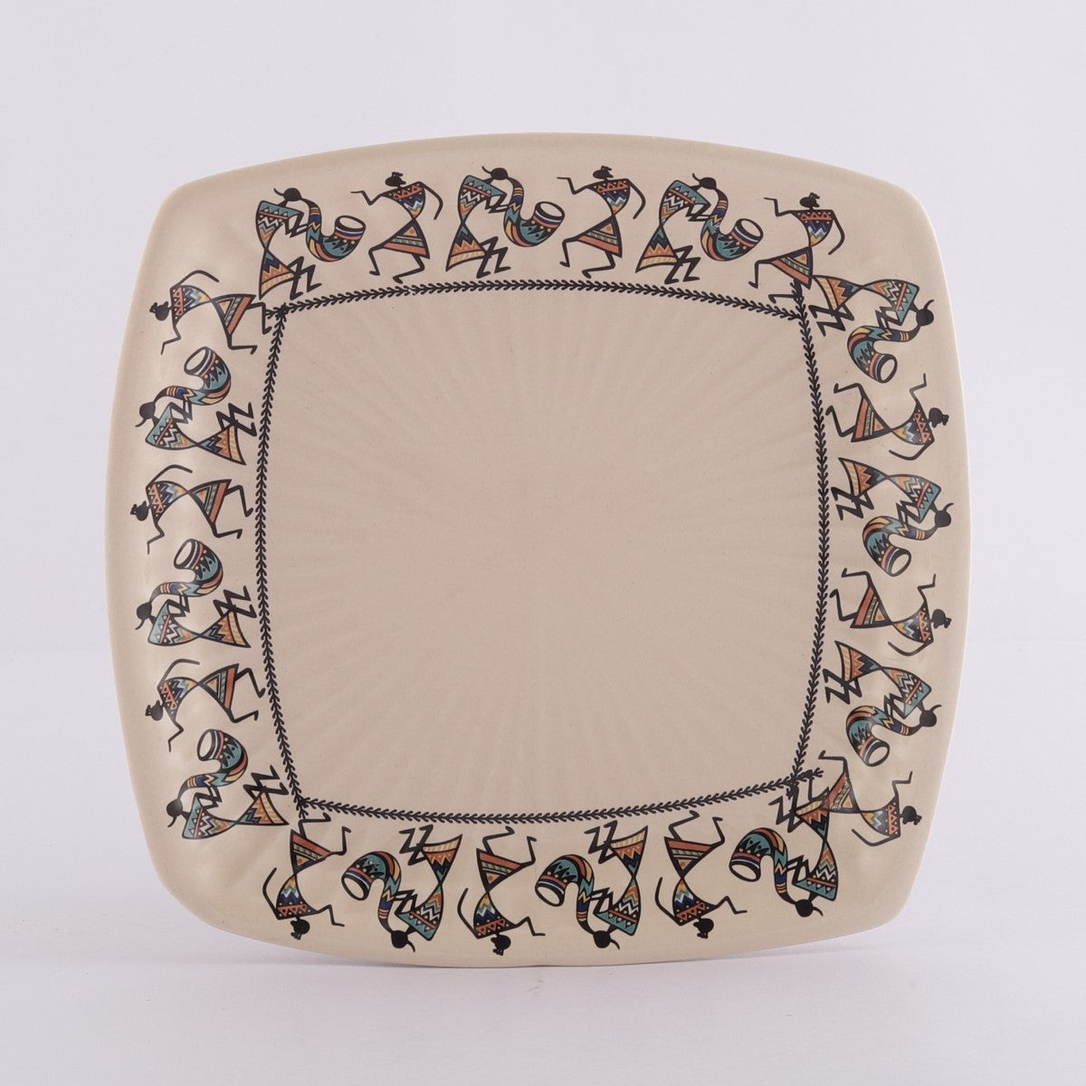 Tribal Art Square Dinner Plate (Set of 2)
