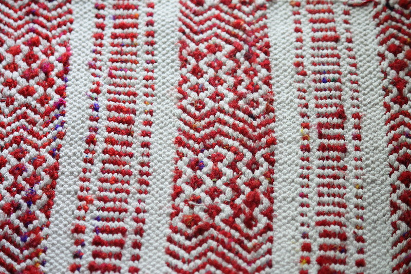 Red Cotton Silk Handmade Foot Mat