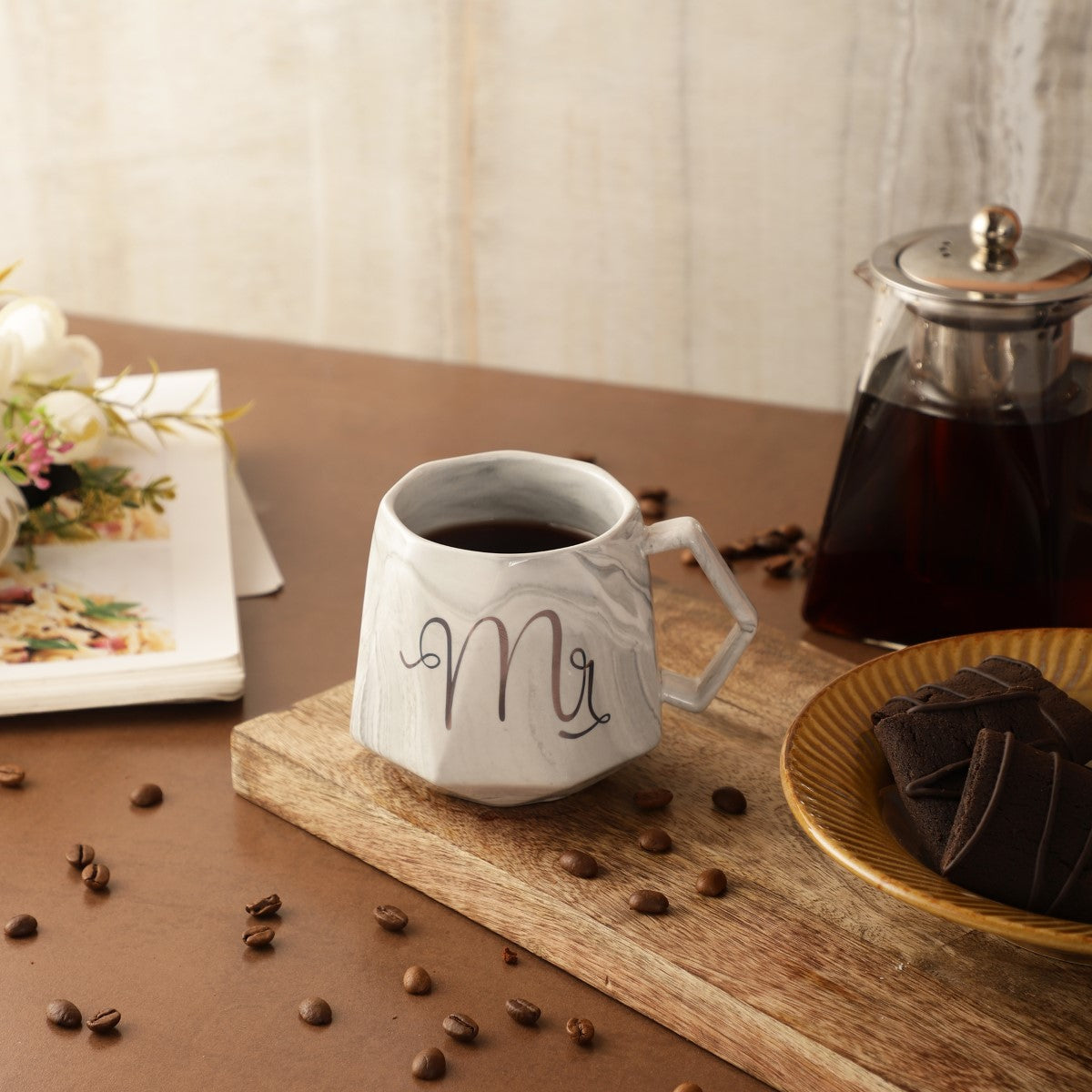 Marble Mr & Mrs Couple Mugs (Set of 2)