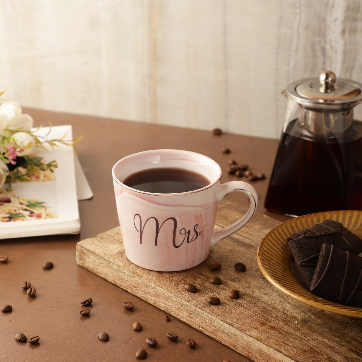 Mr & Mrs Grey & Pink Mugs (Set of 2)