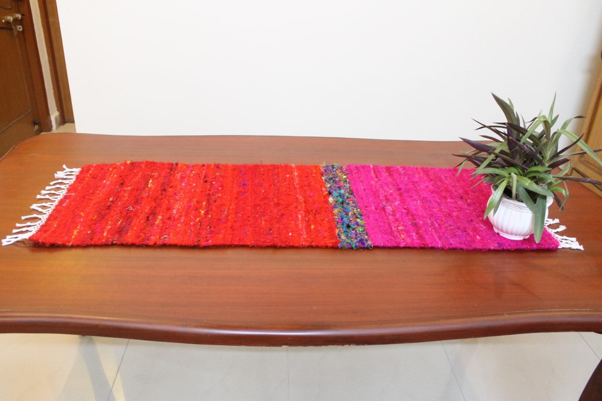 Handwoven Strawberry Colored Runner