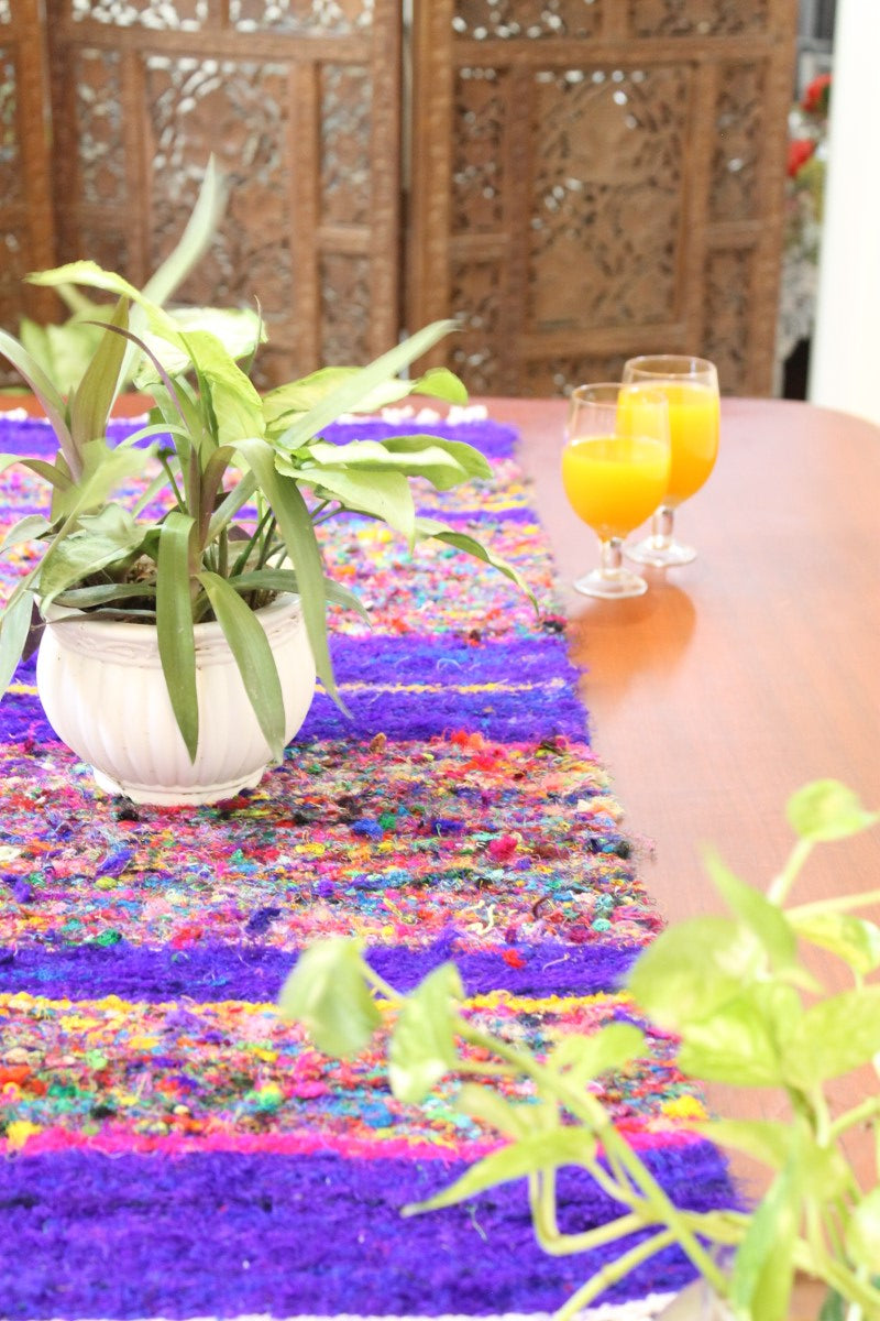 Blue Handwoven Orchid Runner