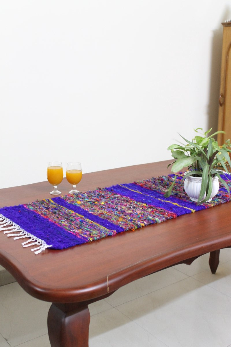 Blue Handwoven Orchid Runner