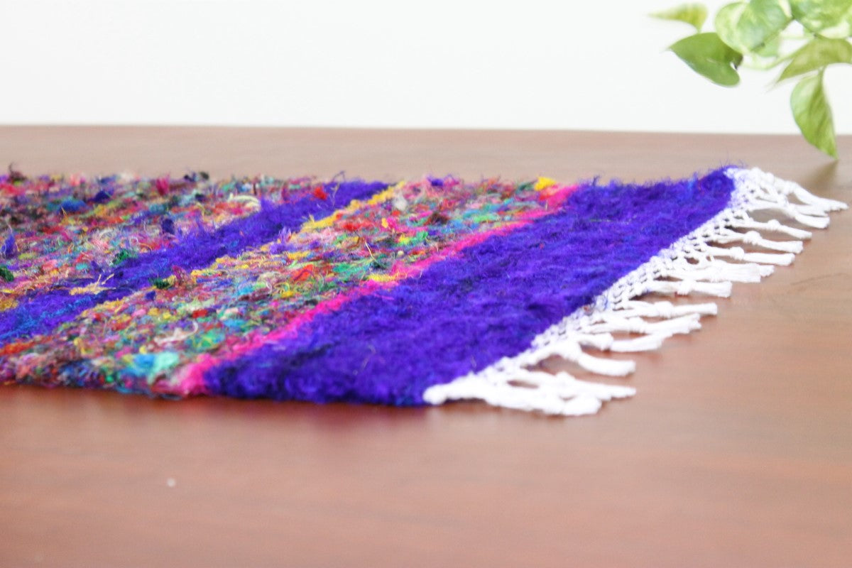 Blue Handwoven Orchid Runner