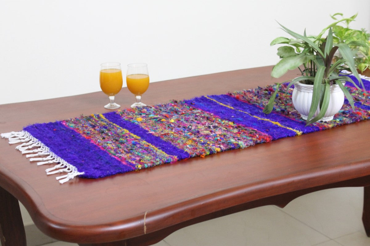 Blue Handwoven Orchid Runner