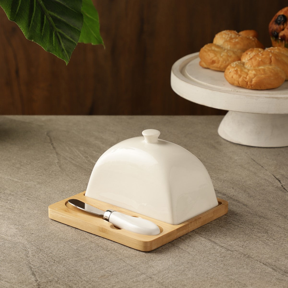 Nordic Style Butter Box with Cover, Base & Knife