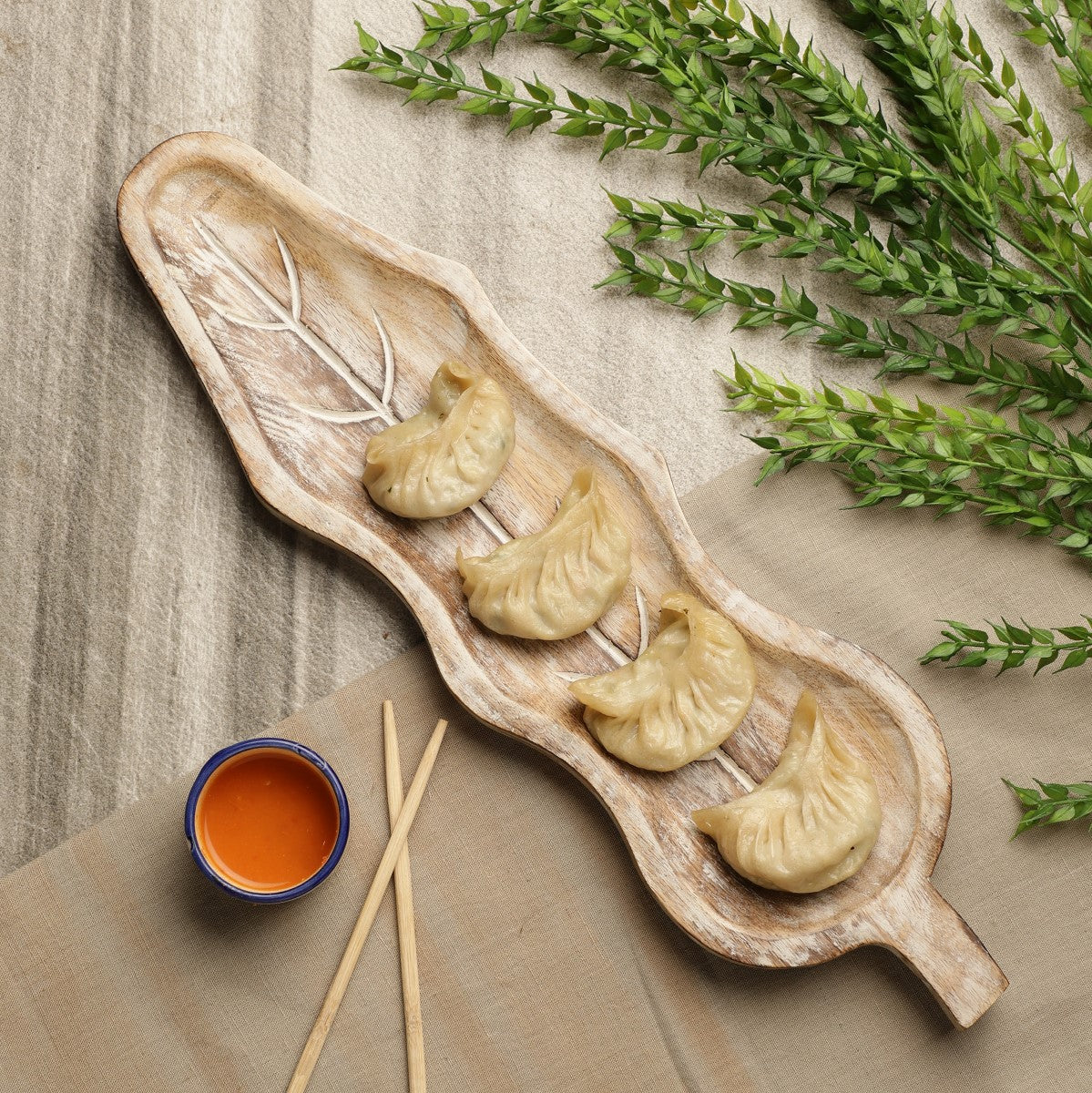 Leaf Shaped Wooden Serving Platter