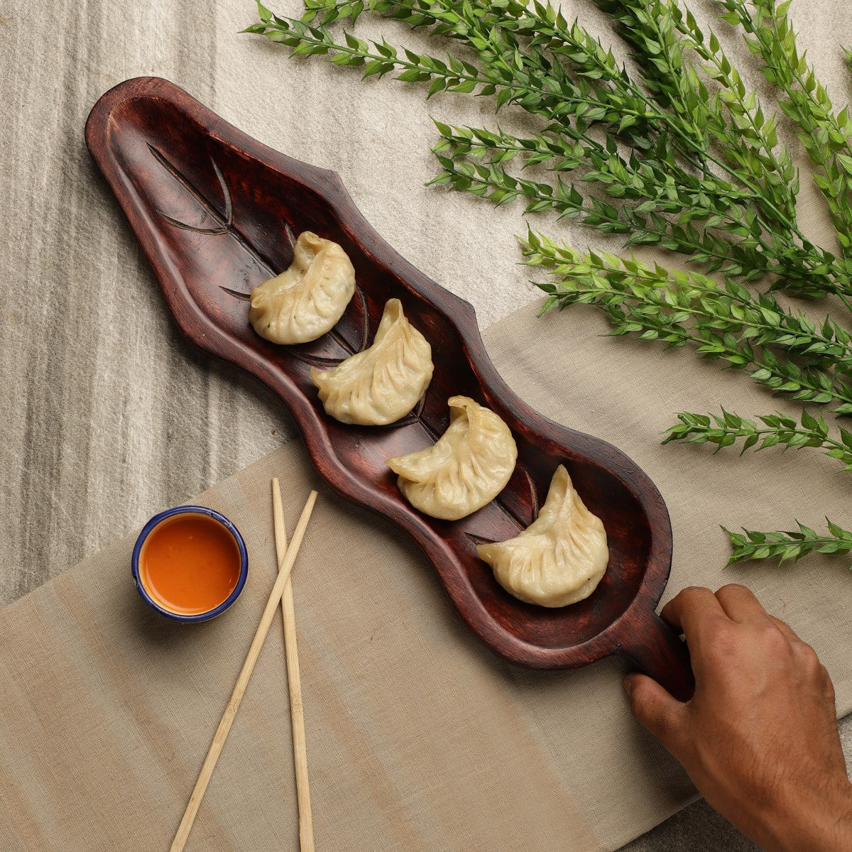 Leaf Shaped Wooden Serving Platter