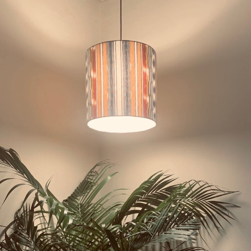 Multicolour Ikat Drum Lampshade (Large)