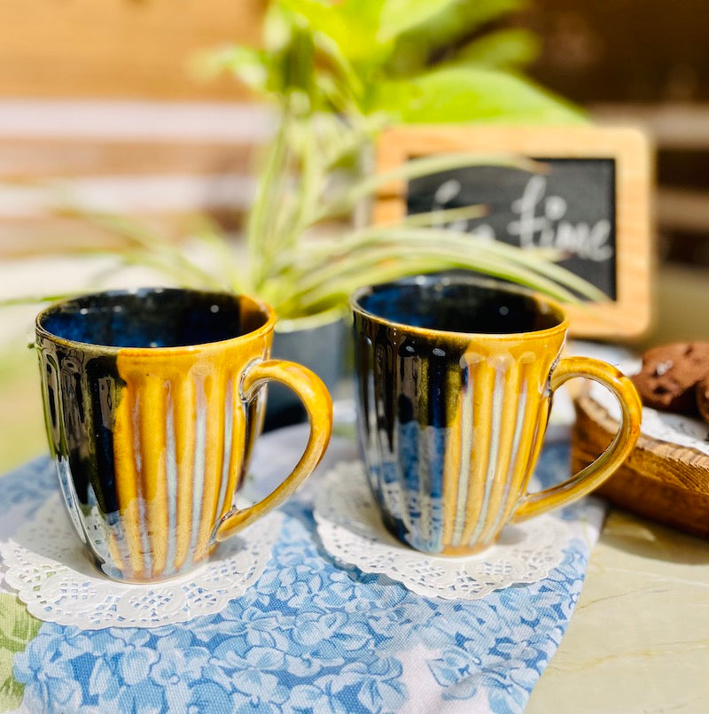 Dual Tone Sand & Shores Coffee Mugs (Set of 2)