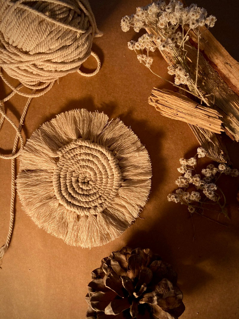 Kantha Macrame Coasters (Set of 2,4,6)