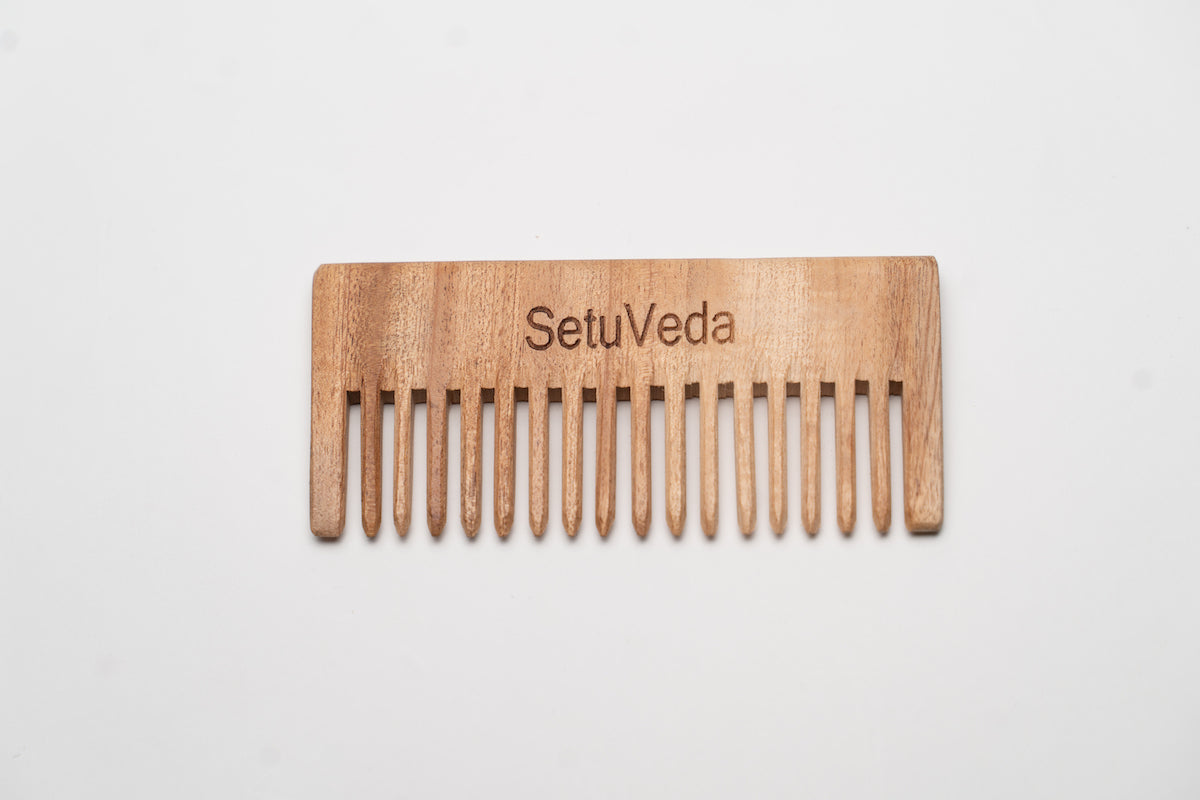 Handmade Neem Wood Detangling & Shower Comb