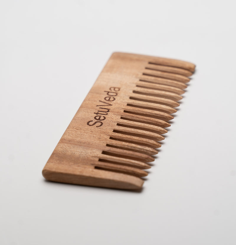 Handmade Neem Wood Detangling & Shower Comb