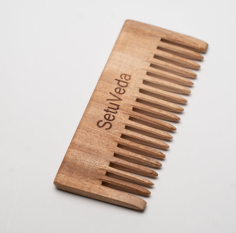 Handmade Neem Wood Detangling & Shower Comb