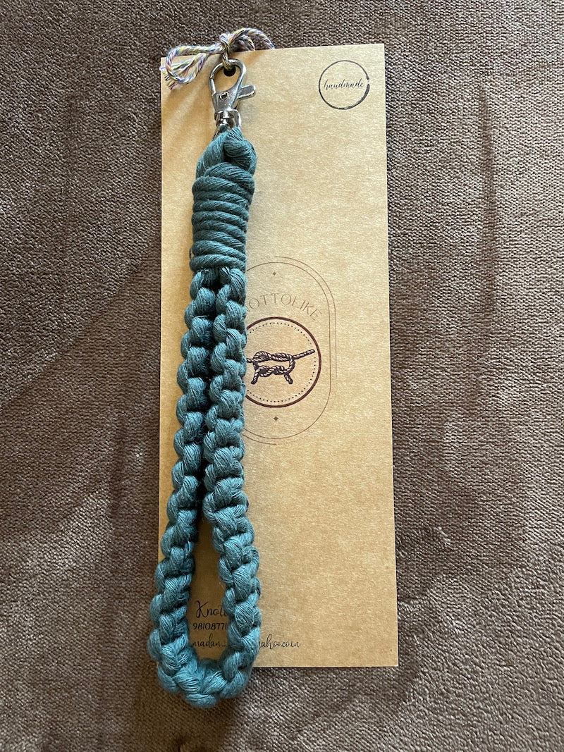 Handcrafted Knotted Natural Macrame Cotton Key Chain with lobster clasp BRONZE COLLECTION