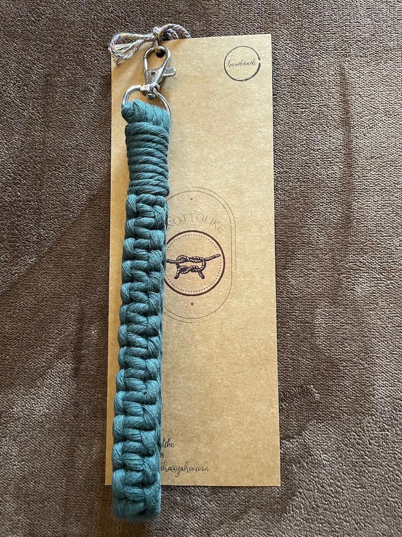 Handcrafted Knotted Natural Macrame Cotton Key Chain with lobster clasp BRONZE COLLECTION