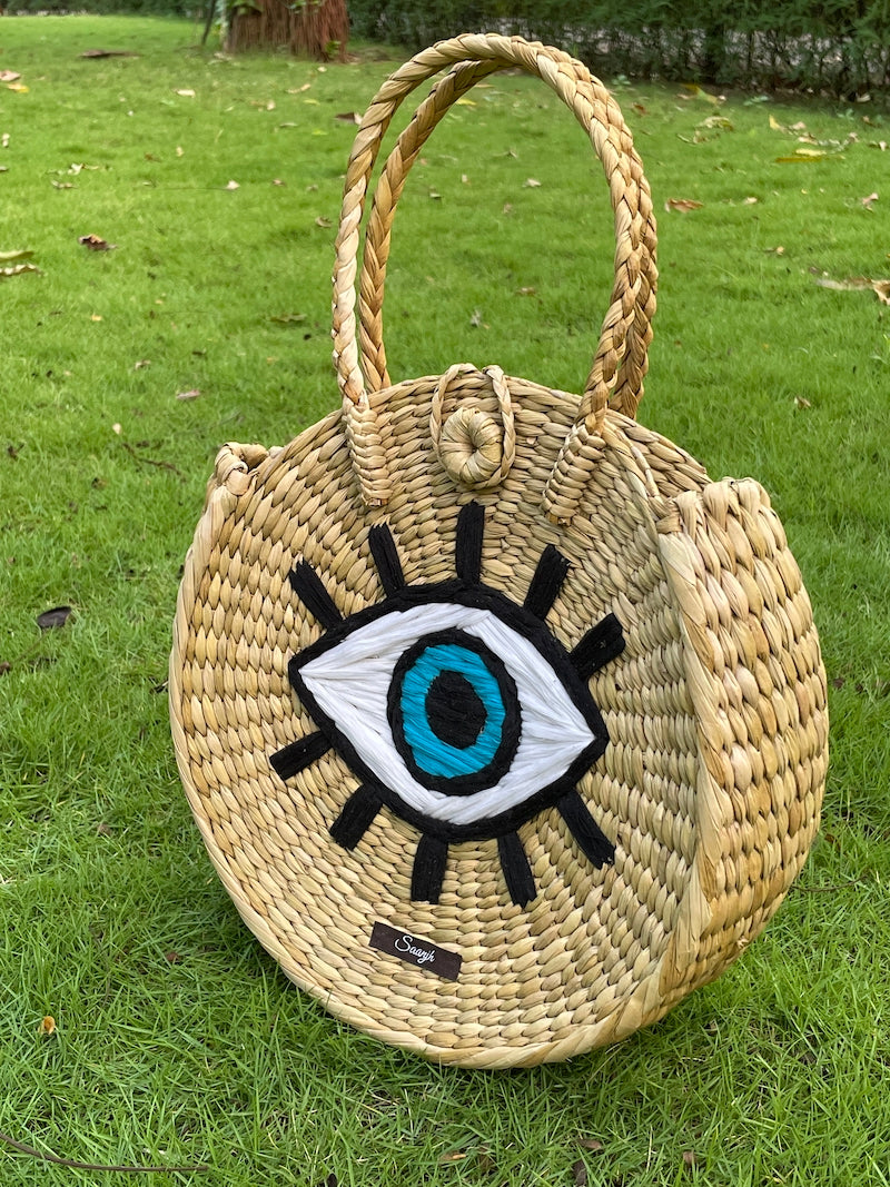Kauna Contour Handbag with Evil Eye Embroidery