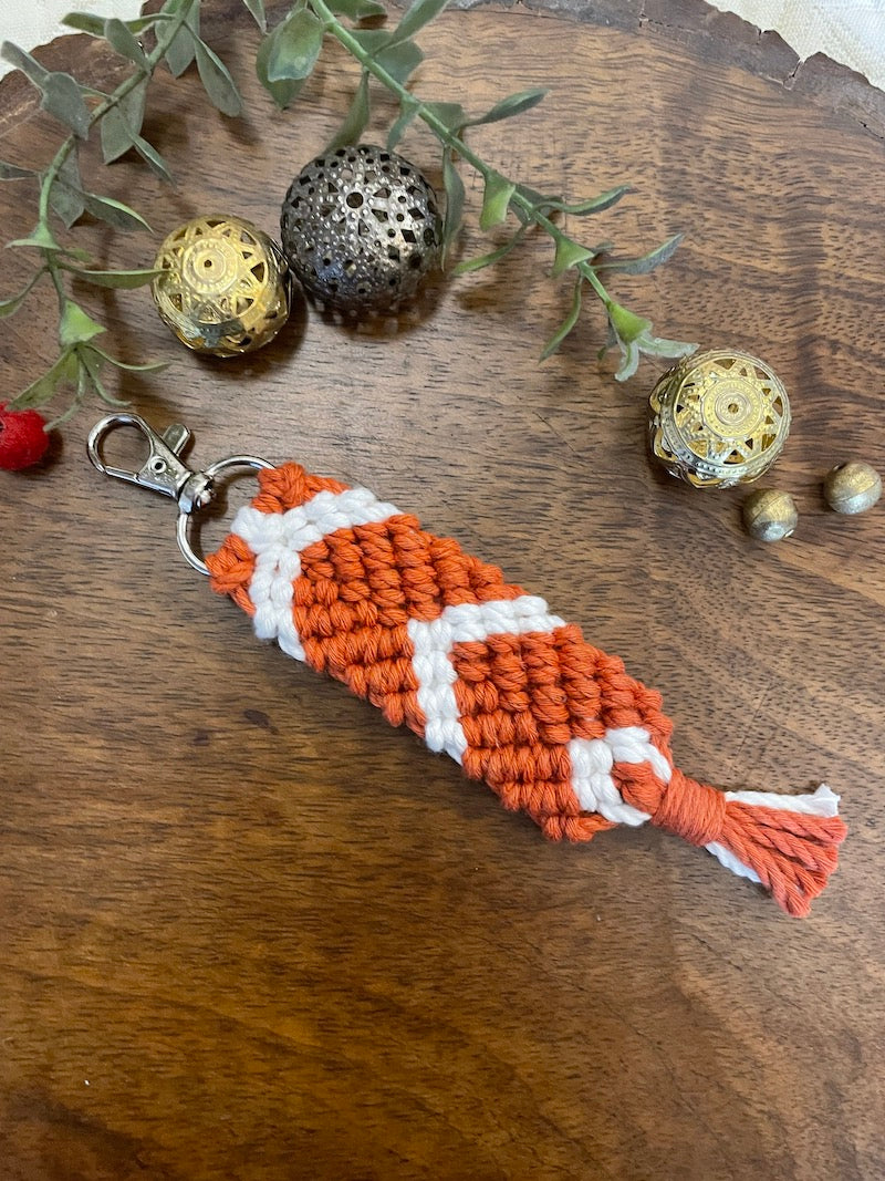 Red Cotton Key Chain with Lobster Clasp Combined Knots
