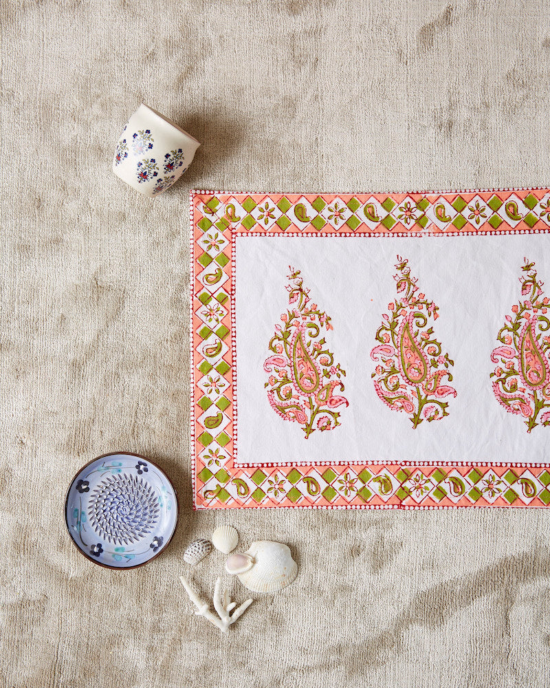 Handblock Printed Table Mat & Napkins (Set of 6)
