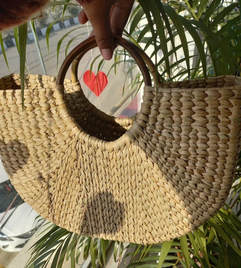 Brown Kauna Grass Handbag Design by HANDLE THOSE BAGS at Pernia's Pop Up  Shop 2024