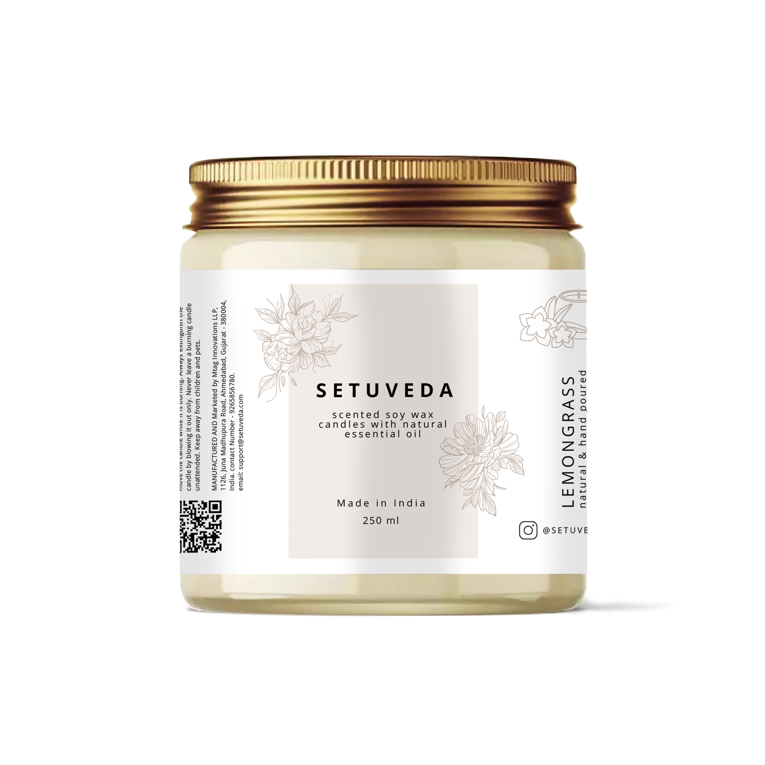 Handcrafted Scented Soy wax Candle Jar | Essential Oil