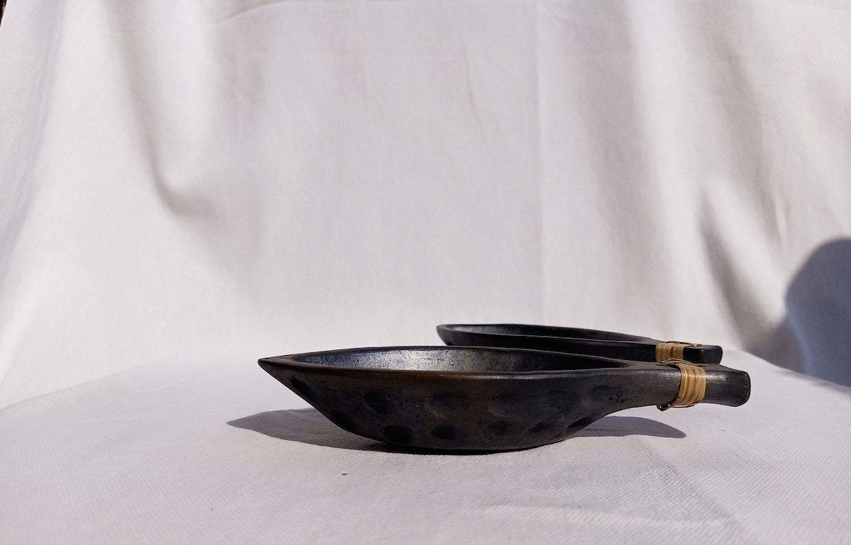Matsya Longpi Black Pottery Serving Bowls (Set of 2)