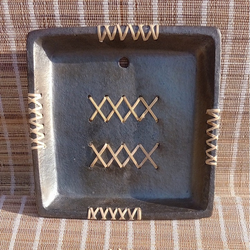 Longpi Black Pottery Square Wall Plate