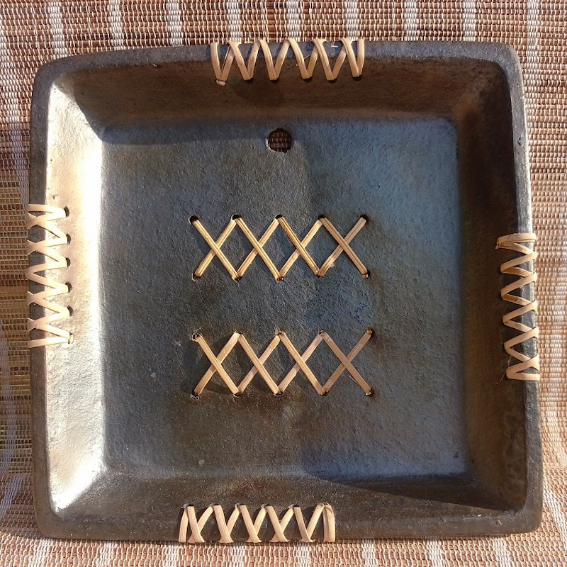 Longpi Black Pottery Square Wall Plate