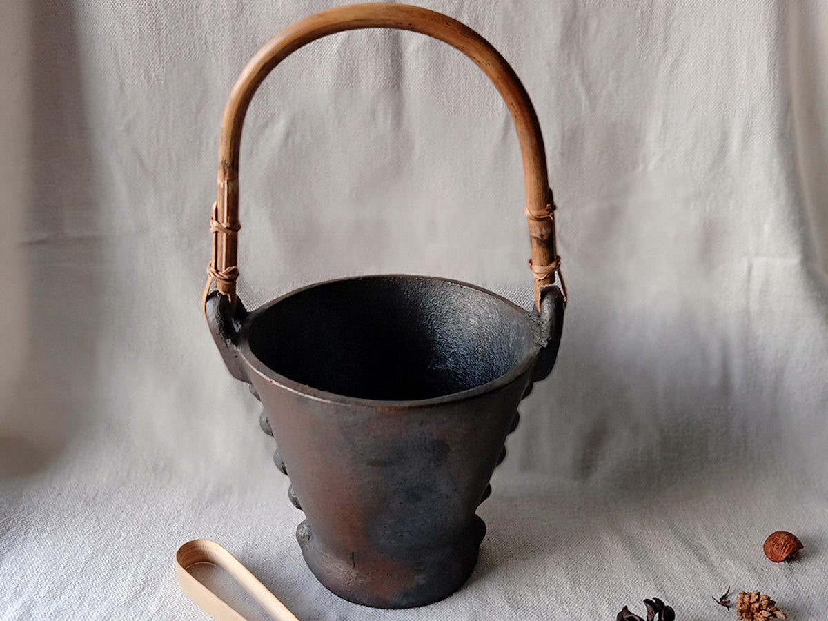 Longpi Black Pottery Ice Bucket (Large)