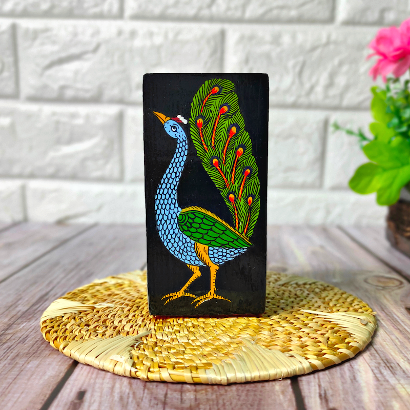 Hand-Painted Peacock Theme Tea Light Holder