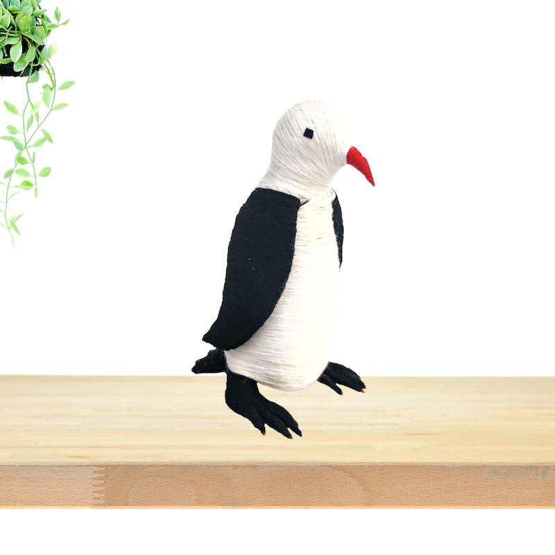 Handcrafted Coconut Fiber Penguin Decor