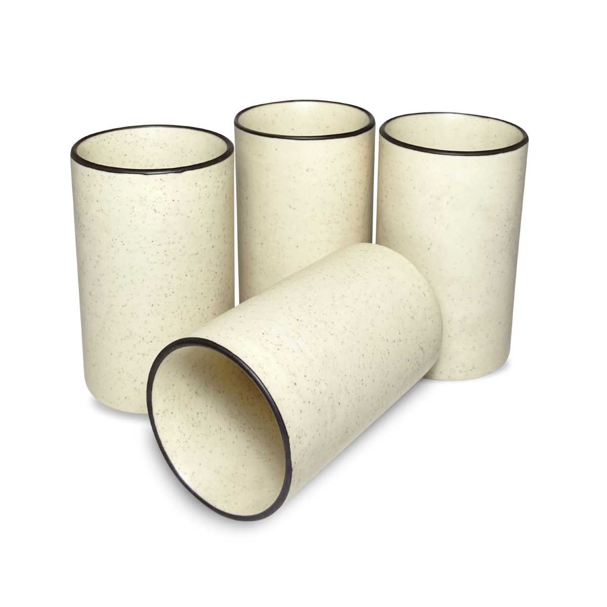 Matte White Ceramic Glasses (Set of 4)
