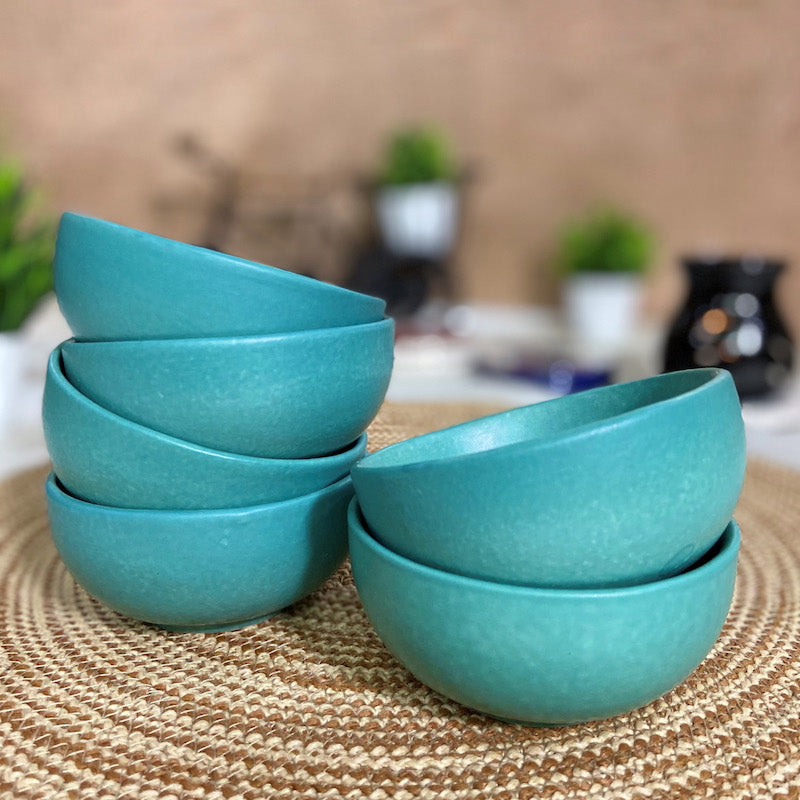 Matte Eurasian Ceramic Katori Bowls (Set of 6)
