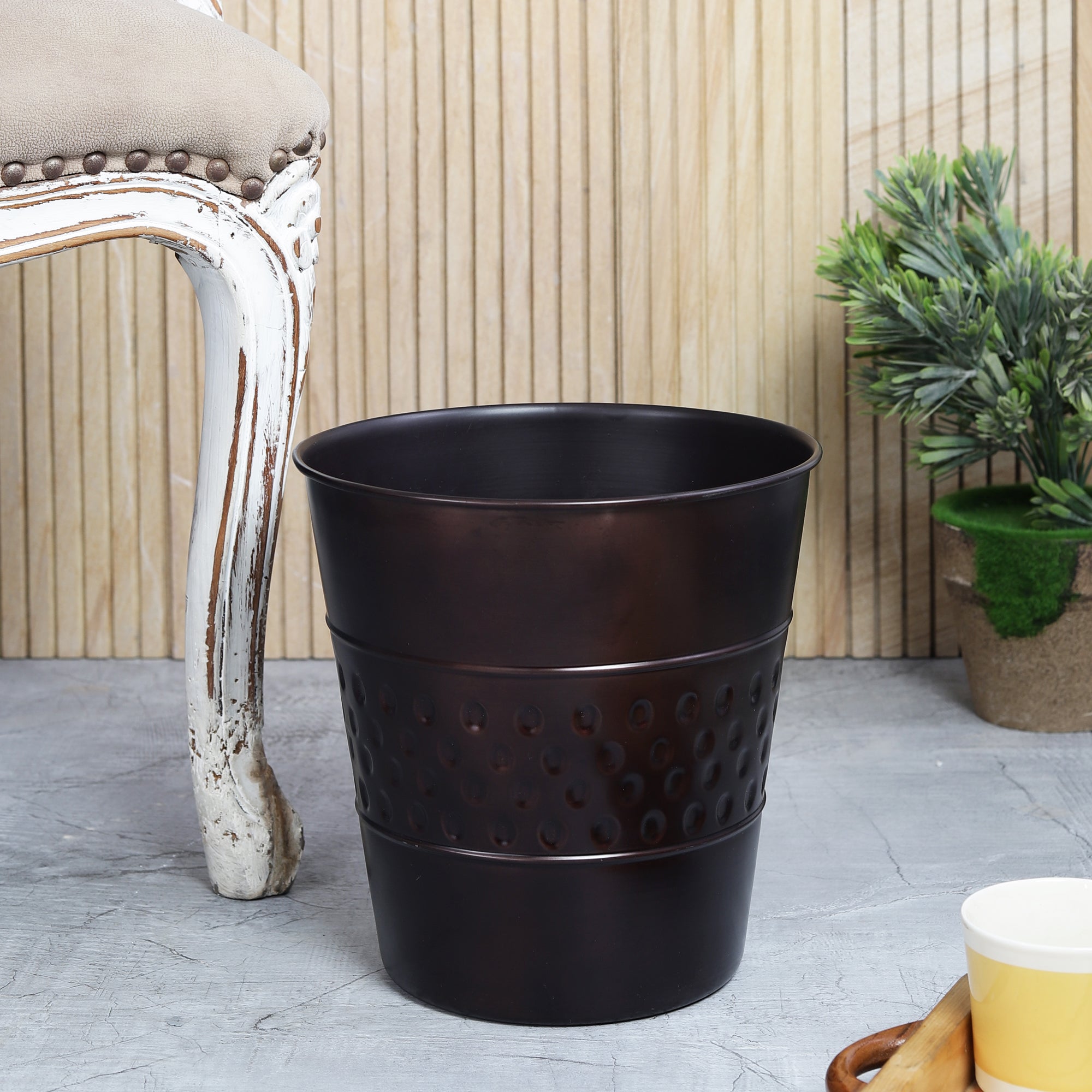 Exclusive Multi Purpose Brown Textured Metal Bin