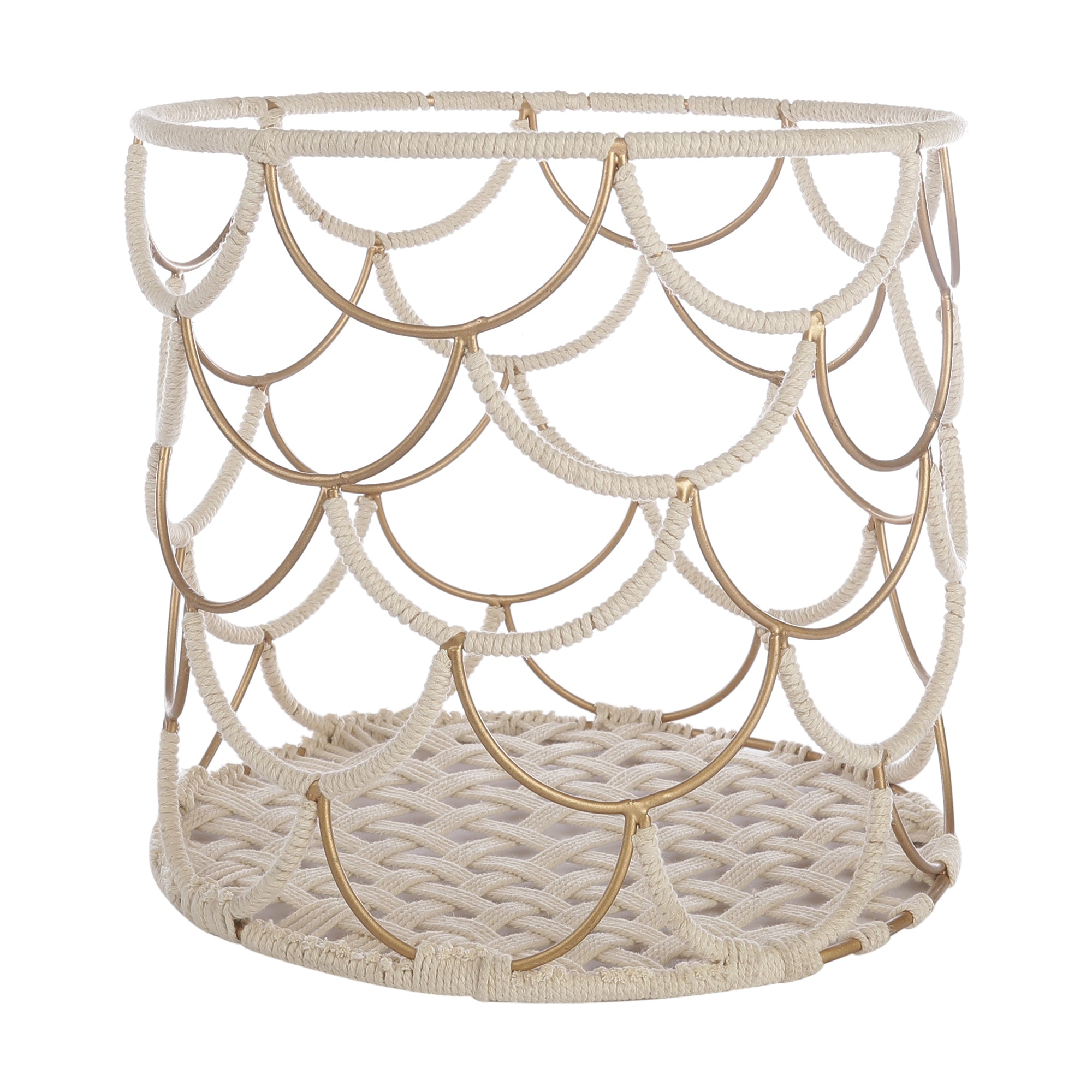 Macrame and Metal Wire Frame Multipurpose Basket