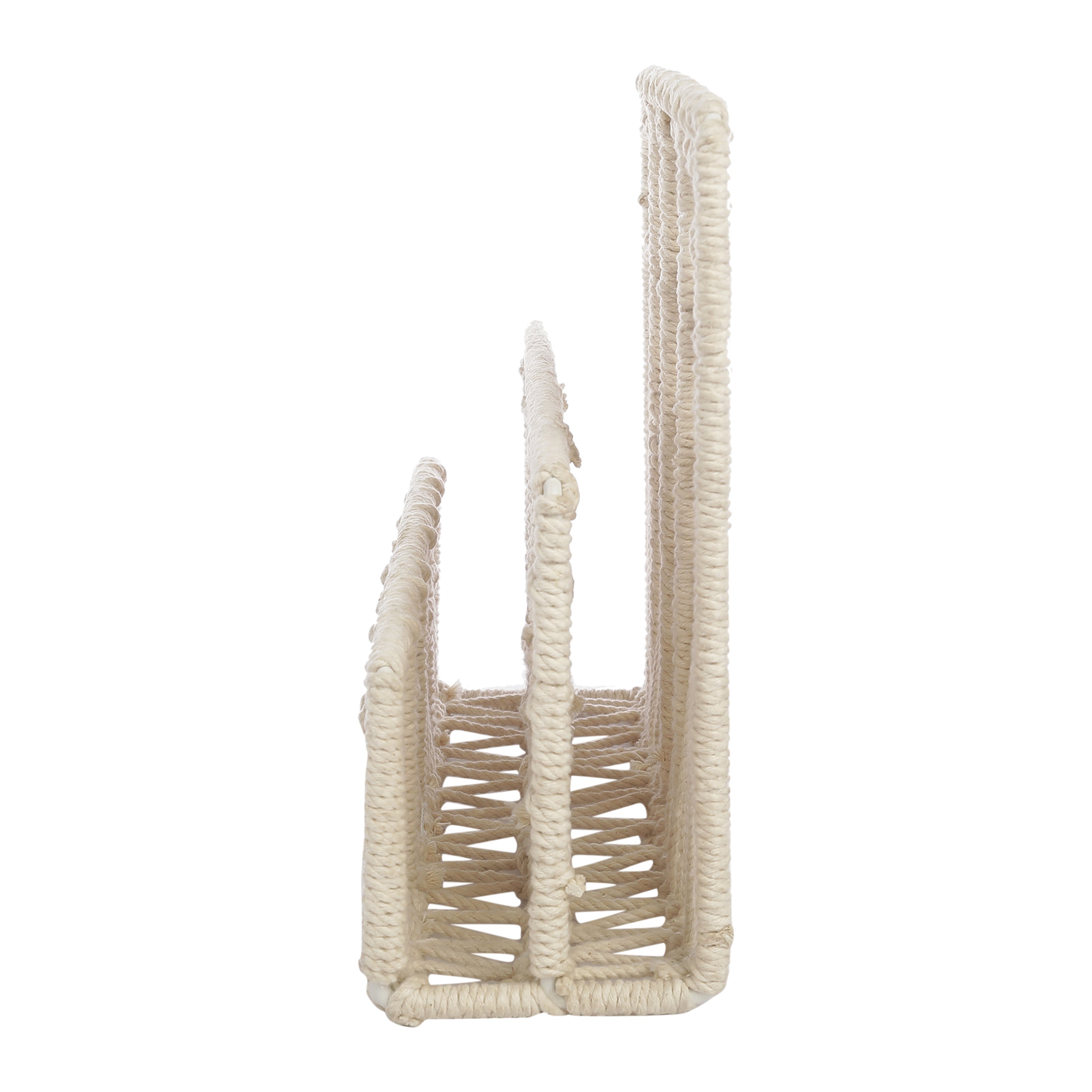 Knotted Macrame Metal Frame Magazine Holder
