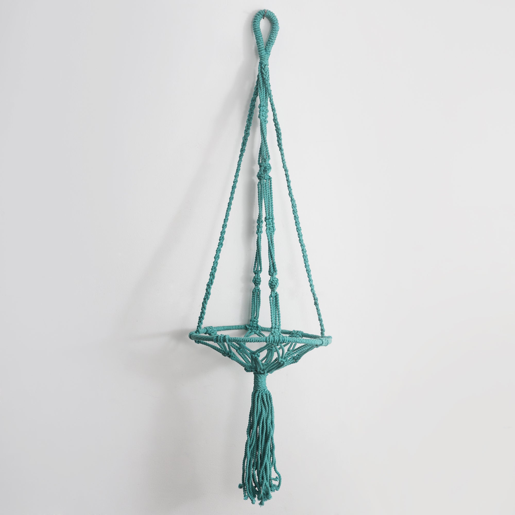 Handcrafted Lapiz - Lazuli Knotted Macrame Cotton Planter