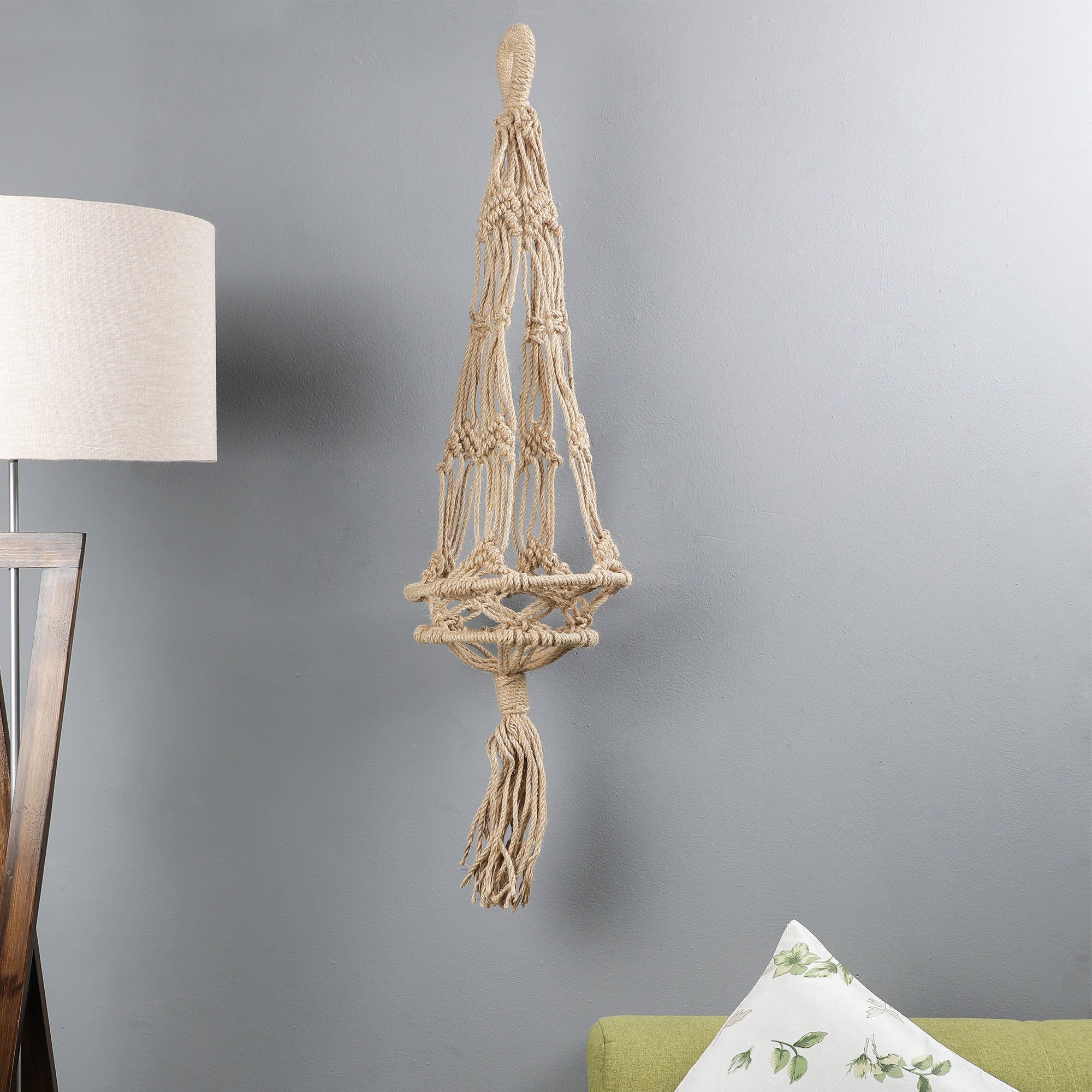 Knotted Natural Bohemian Macrame Jute Planter